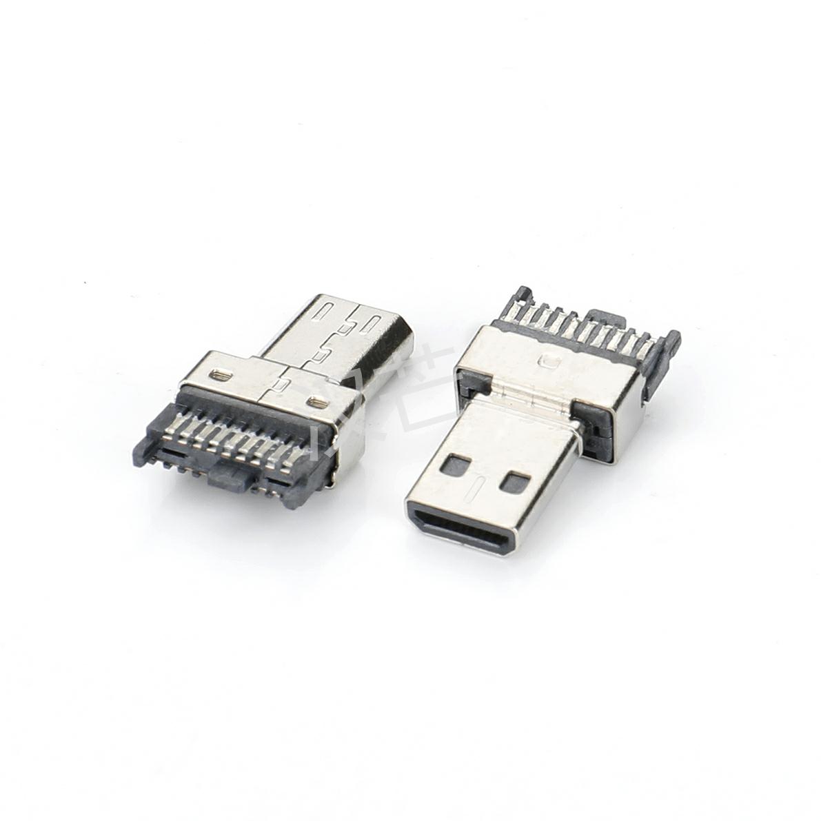 HDMI D公焊线式外壳镀镍