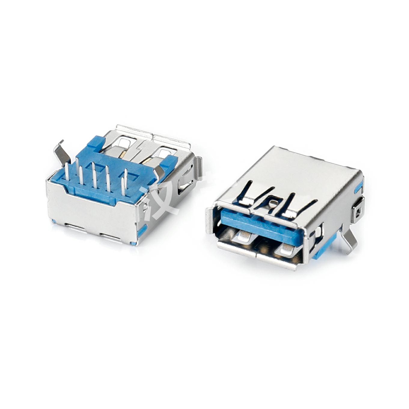 USB 3.0 A母90度板上DIP